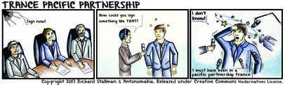 Comic,
Trance Pacific Partnership, tpp. free trade